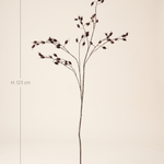 FLORM csipkebogyó ág bordó dekorág méretei – 123 cm magas